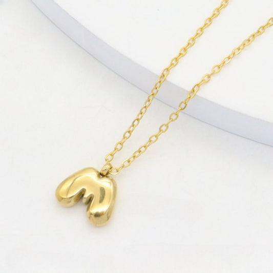 Ατσάλινο Κολιέ Γράμμα M Χρυσό (N3336)