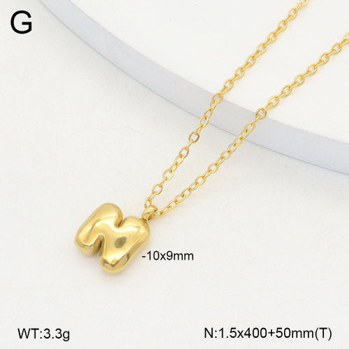 Ατσάλινο Κολιέ Γράμμα N Χρυσό (N3337)