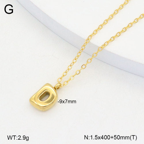 Ατσάλινο Κολιέ Γράμμα D Χρυσό (N3342)