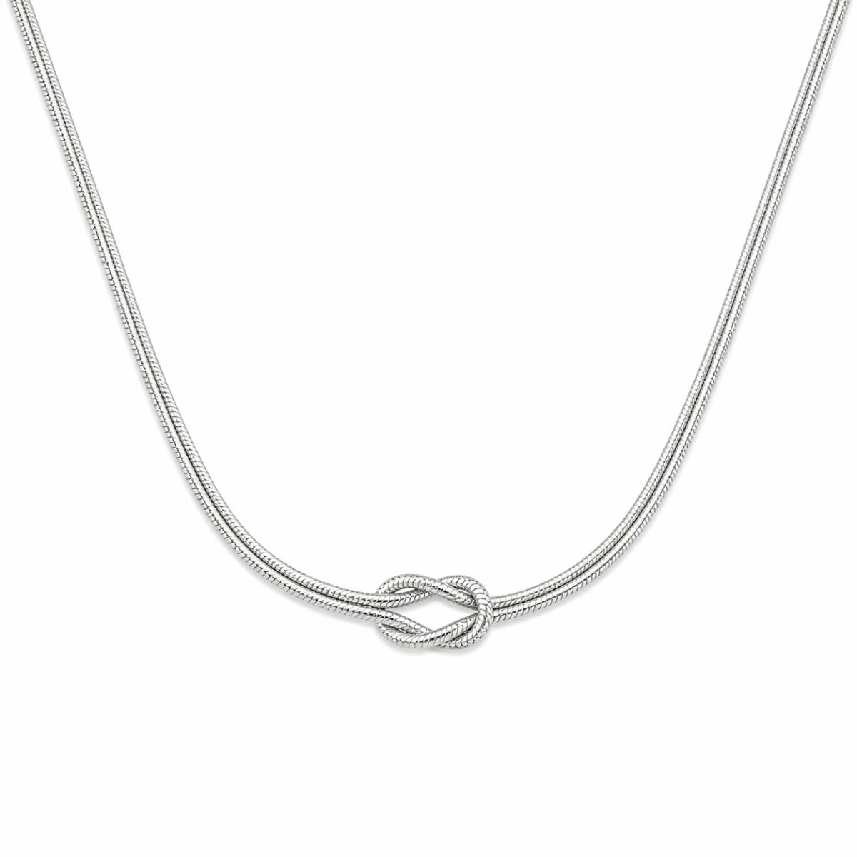 Κολιέ ατσάλι ασημί διπλή snake αλυσίδα (N3381)