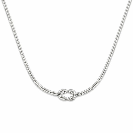 Κολιέ ατσάλι ασημί διπλή snake αλυσίδα (N3381)