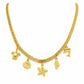 Κολιέ ατσάλι χρυσό με charms  (N3434)