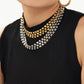Χρυσό Ατσάλινο Κολιέ Choker 316L Γεωμετρικό (N5013)