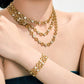 Χρυσό Ατσάλινο Κολιέ Choker 316L Κύκλοι Ζιργκόν (N5015)