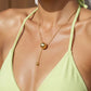 Χρυσό Ατσάλινο Κολιέ Choker Σφαίρα Drop (N5026)