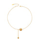 Χρυσό Ατσάλινο Κολιέ Choker Σφαίρα Drop (N5026)