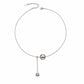 Ασημί Ατσάλινο Κολιέ Choker Σφαίρα Drop (N5027)