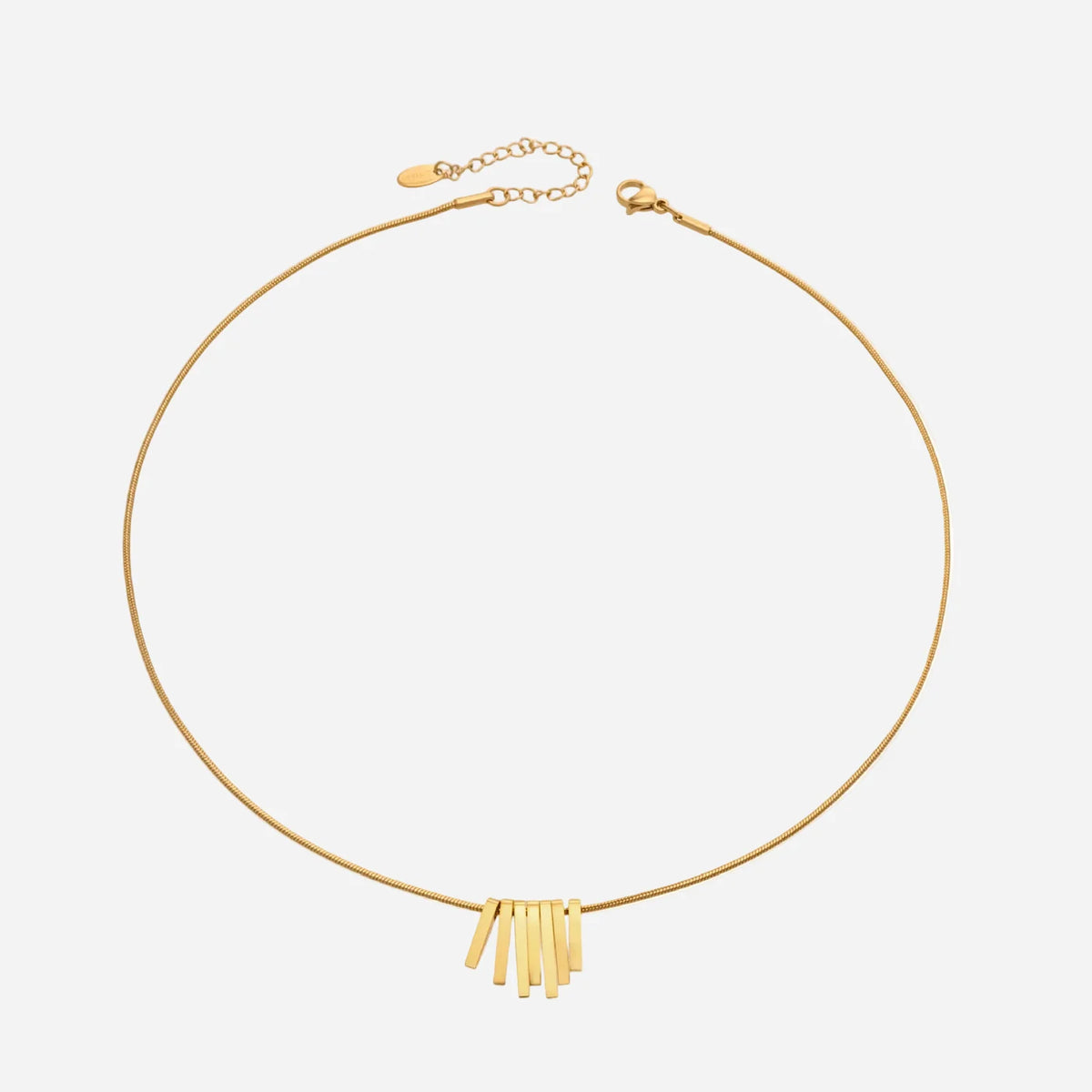 Χρυσό Ατσάλινο Κολιέ Choker Γεωμετρικές Ράβδοι (N5036)
