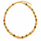 Χρυσό Ατσάλινο Κολιέ Choker Πολύχρωμα Ζιργκόν (N5044)