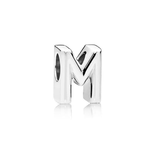 Charm από ασήμι 925 αρχικό γράμμα M (C1252)