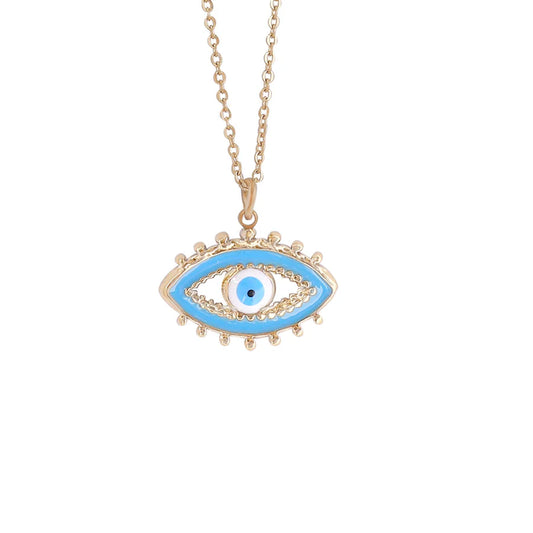 Ατσάλινο κολιέ ματάκι 18k (N1707)
