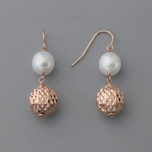 Ασημένια 925 Σκουλαρίκια Μάκρος 4cm με Οβάλ Μαργαριτάρια Γλυκού Νερού (PE023)