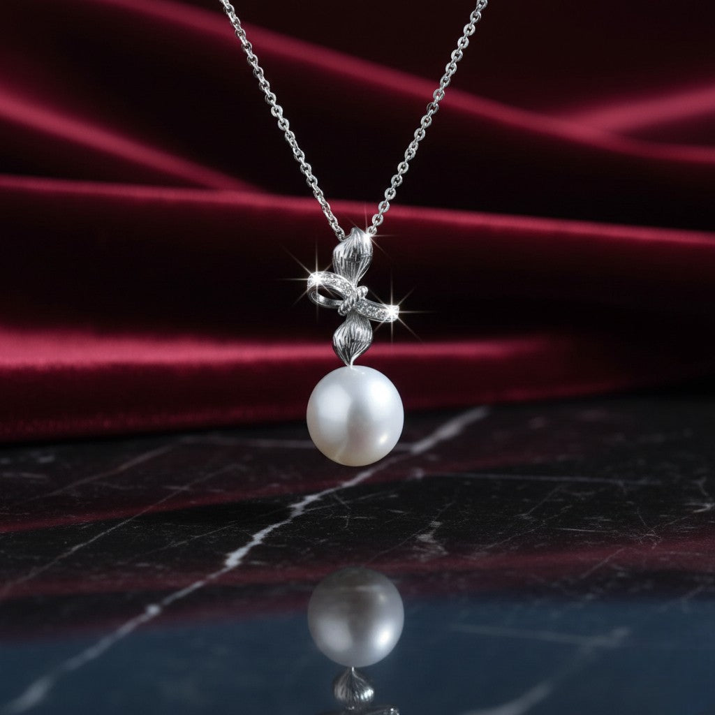 Ασημένιο 925 Κολιέ με Μαργαριτάρι Γλυκού Νερού & Ζιργκόν (PN023)