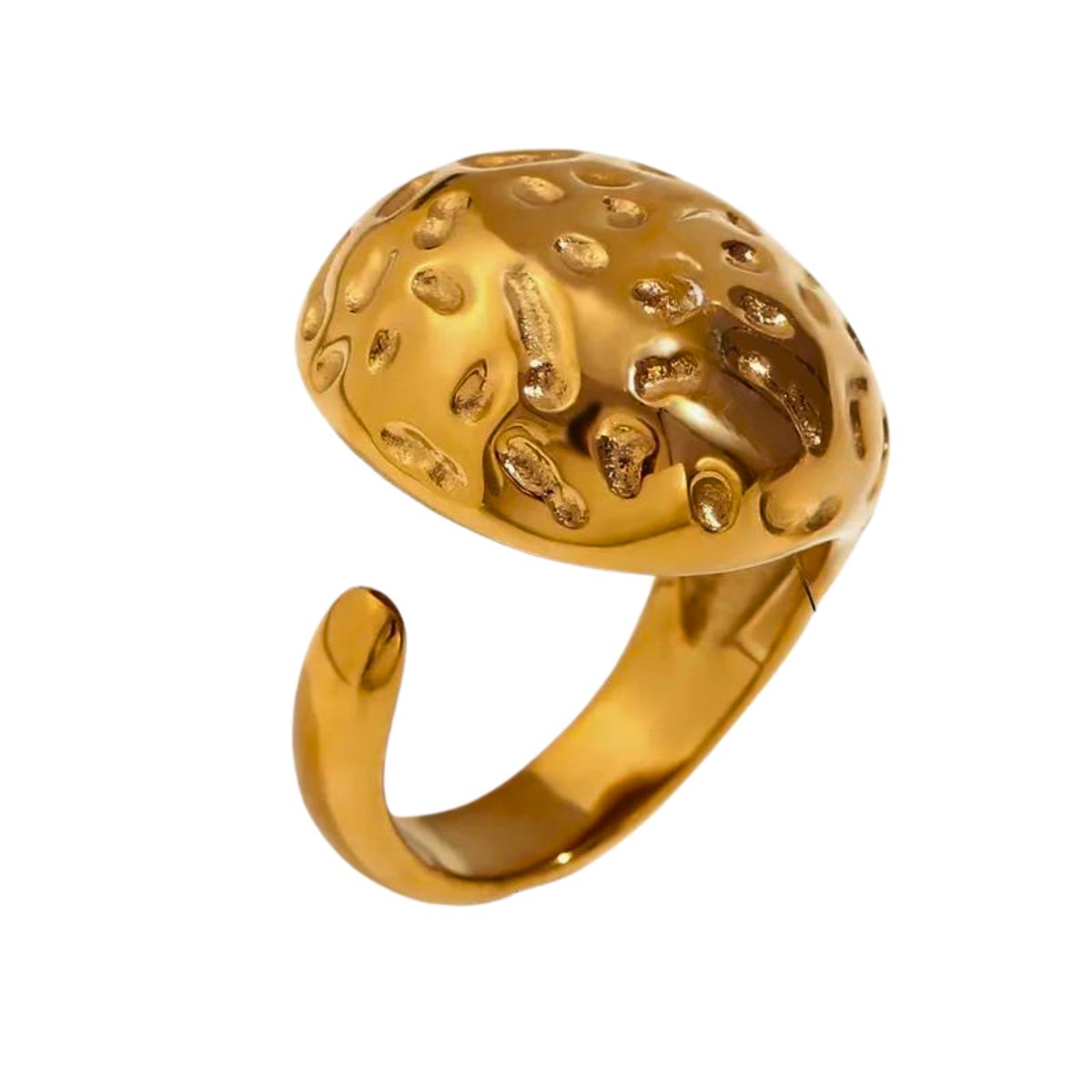 Ατσάλινο δαχτυλίδι επιχρυσωμένο 18k (R1336)