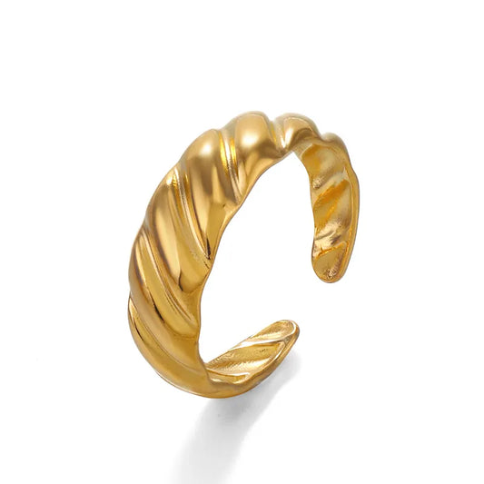 Ατσάλινο δαχτυλίδι επιχρυσωμένο one size (R1372)