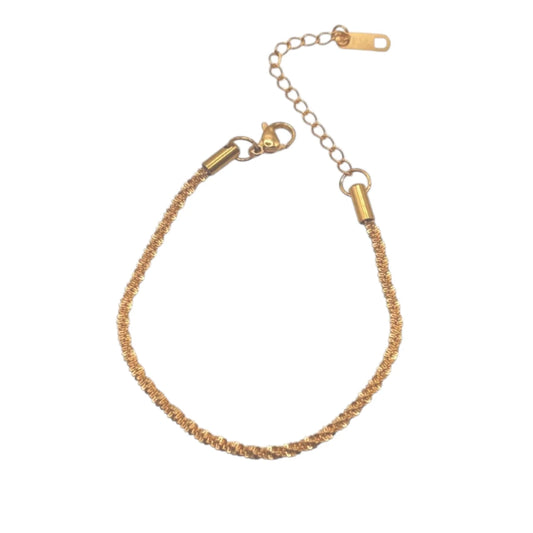 Βραχιόλι ατσάλινο επιχρυσωμένο 18k (B1179)