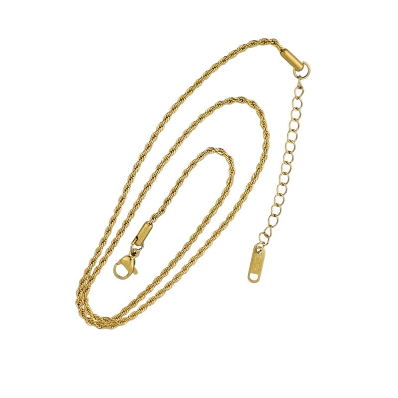 Αλυσίδα λαιμού ατσάλινη επιχρυσωμένη πάχος 2 χιλιοστά (N1342) - charmy.gr