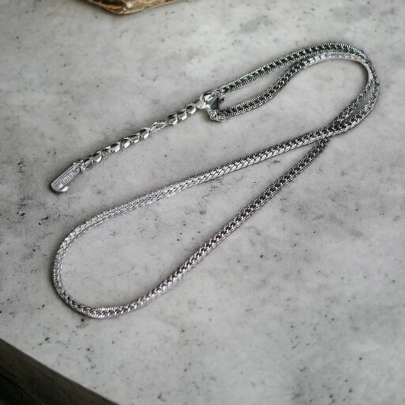 Αλυσίδα λαιμού ατσάλινη χρώμα ασημί (N1383) - charmy.gr