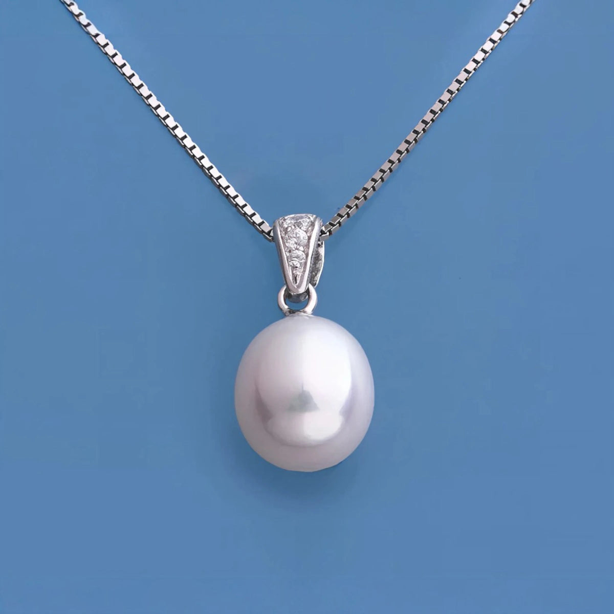 Ασημένιο 925 Κολιέ με Μαργαριτάρι Γλυκού Νερού & Ζιργκόν (PN014) - charmy.gr