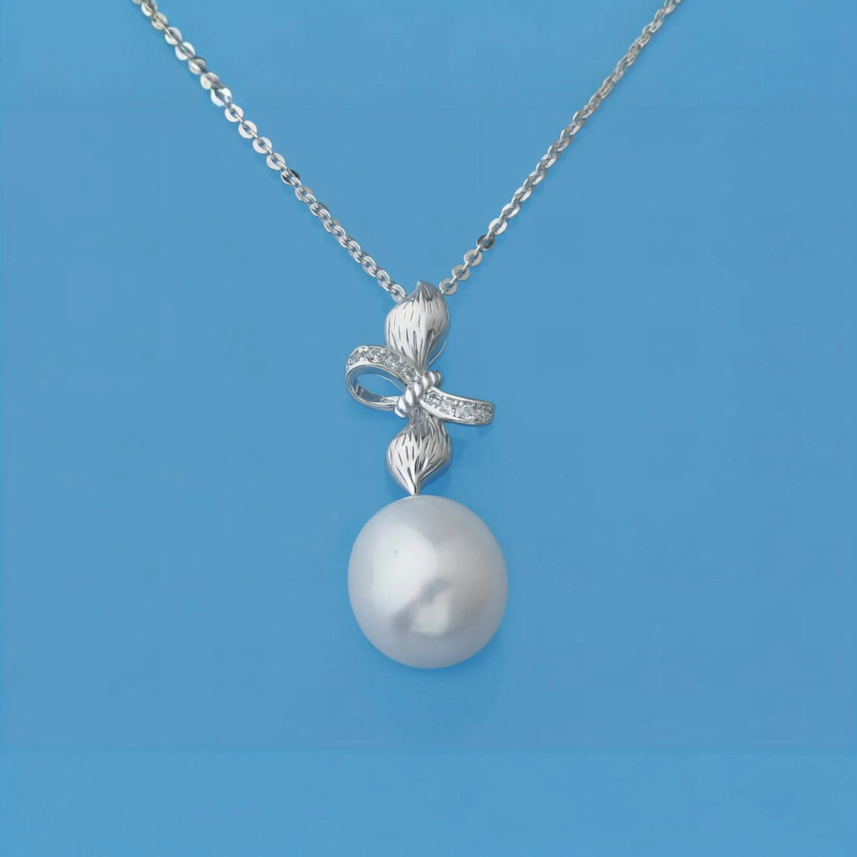 Ασημένιο 925 Κολιέ με Μαργαριτάρι Γλυκού Νερού & Ζιργκόν (PN023) - charmy.gr