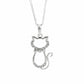 Ασημένιο κολιέ 925 γάτα με κρύσταλλα Swarovski (J1010) - charmy.gr