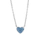 Ασημένιο κολιέ 925 καρδιά με κρύσταλλα Swarovski aquamarine (J1025) - charmy.gr