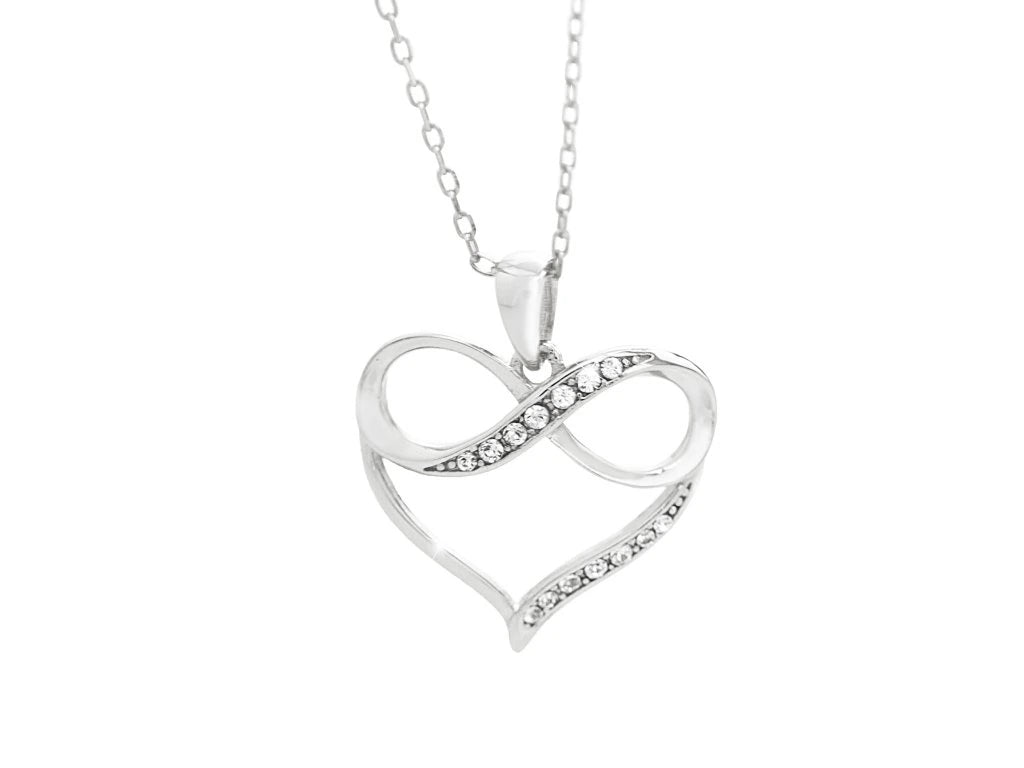 Ασημένιο κολιέ 925 καρδιά με κρύσταλλα Swarovski (J1007) - charmy.gr
