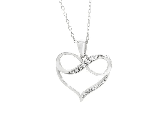 Ασημένιο κολιέ 925 καρδιά με κρύσταλλα Swarovski (J1007) - charmy.gr