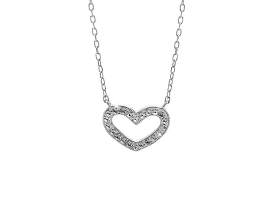 Ασημένιο κολιέ 925 καρδιά με κρύσταλλα Swarovski (J1021) - charmy.gr