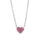 Ασημένιο κολιέ 925 καρδιά με κρύσταλλα Swarovski ροζ (J1026) - charmy.gr