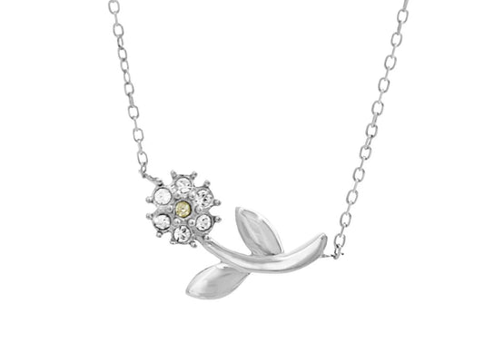 Ασημένιο κολιέ 925 λουλούδι με κρύσταλλα Swarovski (J1002) - charmy.gr