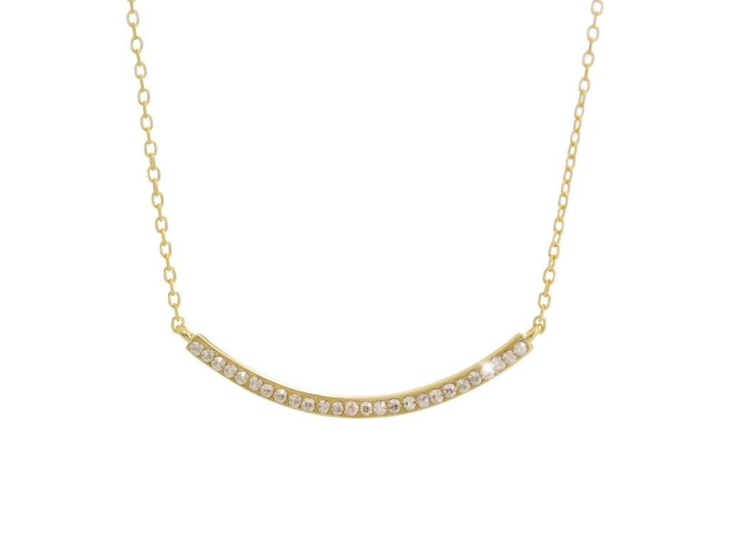 Ασημένιο κολιέ 925 μπάρα με κρύσταλλα Swarovski επιχρυσωμένο (J1001) - charmy.gr