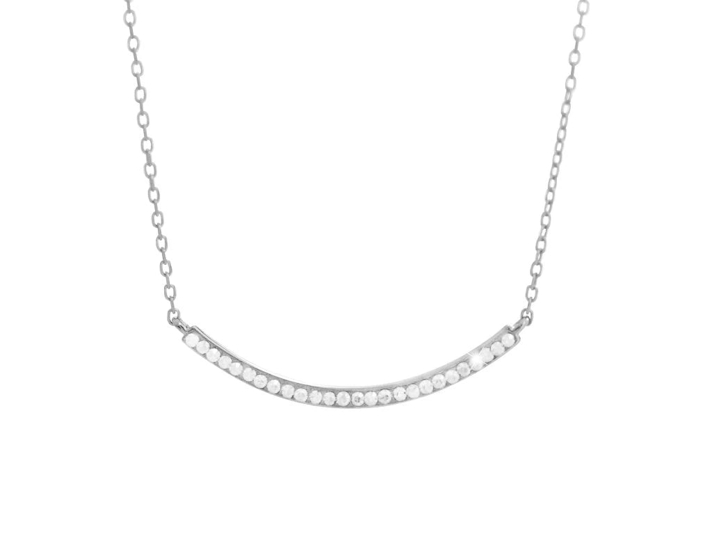 Ασημένιο κολιέ 925 μπάρα με κρύσταλλα Swarovski (J1000) - charmy.gr