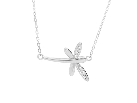 Ασημένιο κολιέ 925 πεταλούδα με κρύσταλλα Swarovski (J1011) - charmy.gr