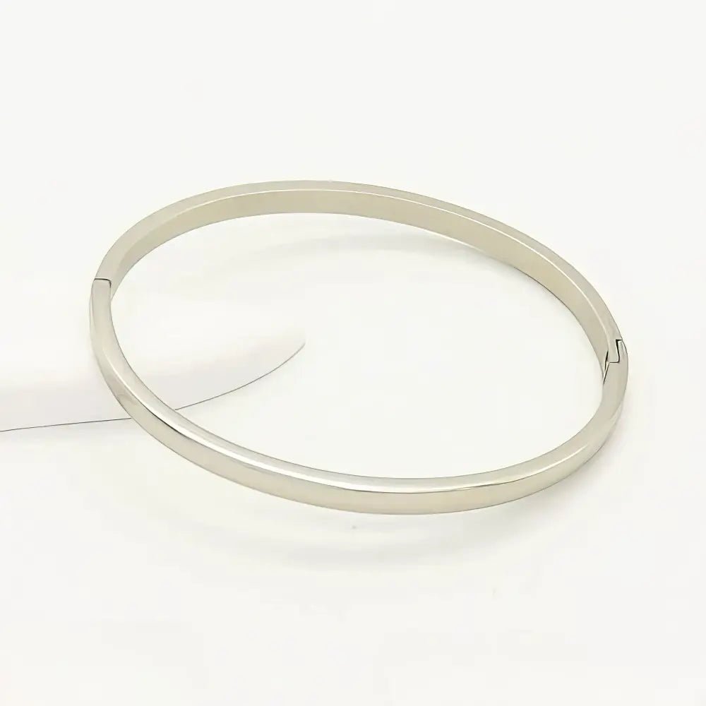 Ασημί Ατσάλινο Βραχιόλι με Κούμπωμα – Minimal Design (B3453) - charmy.gr