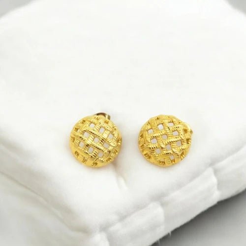 Ατσάλινα καρφωτά σκουλαρίκια 1.9cm επιχρυσωμένα (E3002) - charmy.gr