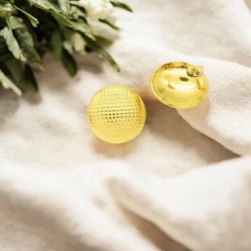 Ατσάλινα καρφωτά σκουλαρίκια 2.3cm επιχρυσωμένα (E3064) - charmy.gr