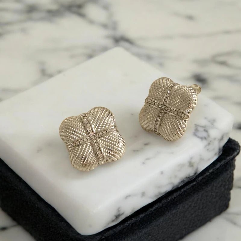 Ατσάλινα καρφωτά σκουλαρίκια με ζιργκόν 1.8cm (E1534) - charmy.gr