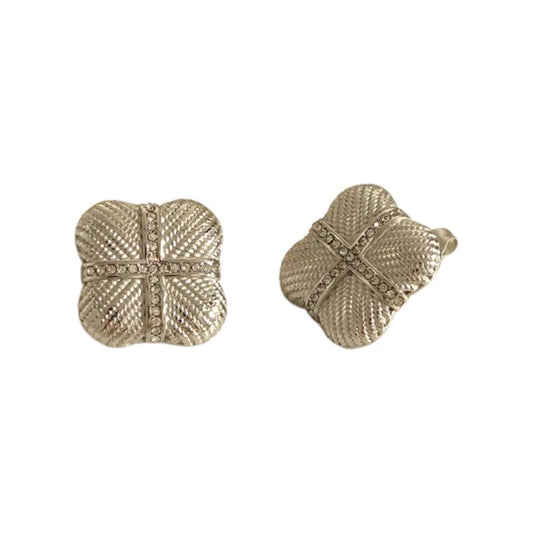 Ατσάλινα καρφωτά σκουλαρίκια με ζιργκόν 1.8cm (E1534) - charmy.gr