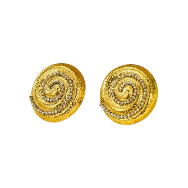 Ατσάλινα καρφωτά σκουλαρίκια με ζιργκόν 2.6cm (E1518) - charmy.gr