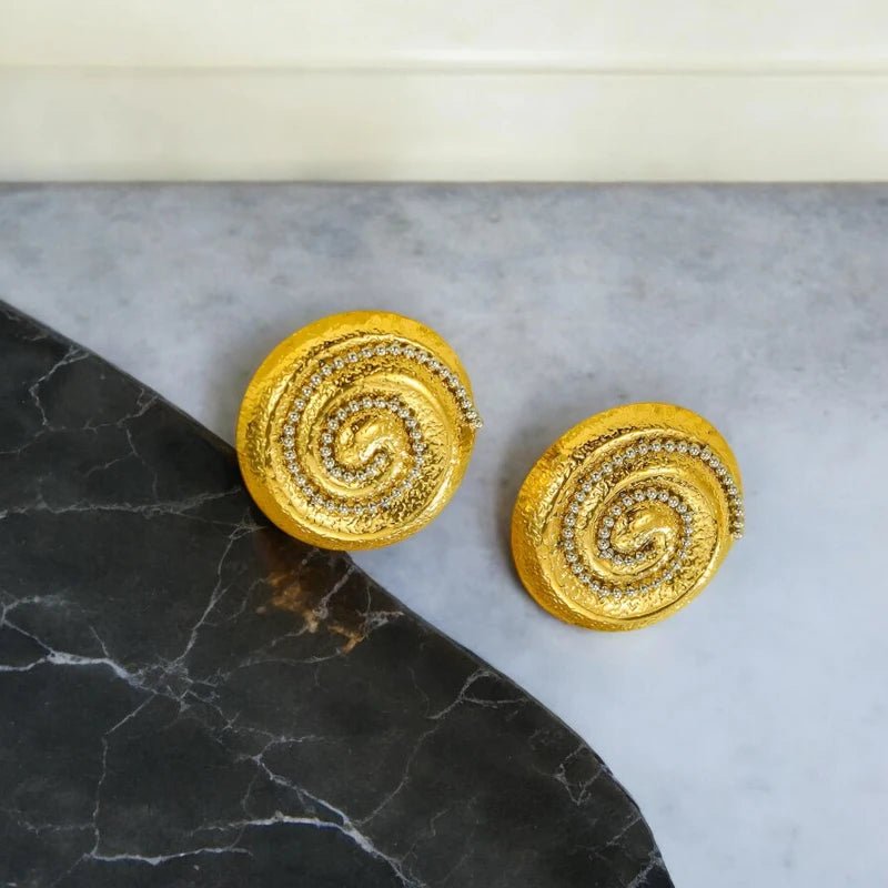 Ατσάλινα καρφωτά σκουλαρίκια με ζιργκόν 2.6cm (E1518) - charmy.gr