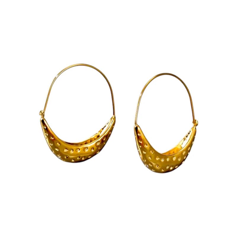 Ατσάλινα κρεμαστά σκουλαρίκια 3.3cm (E1519) - charmy.gr