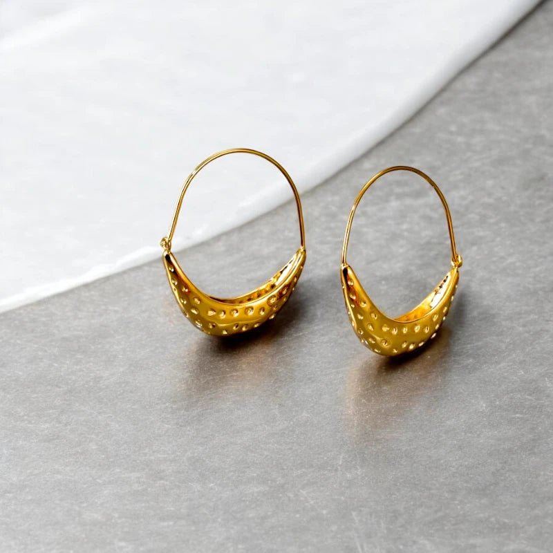 Ατσάλινα κρεμαστά σκουλαρίκια 3.3cm (E1519) - charmy.gr