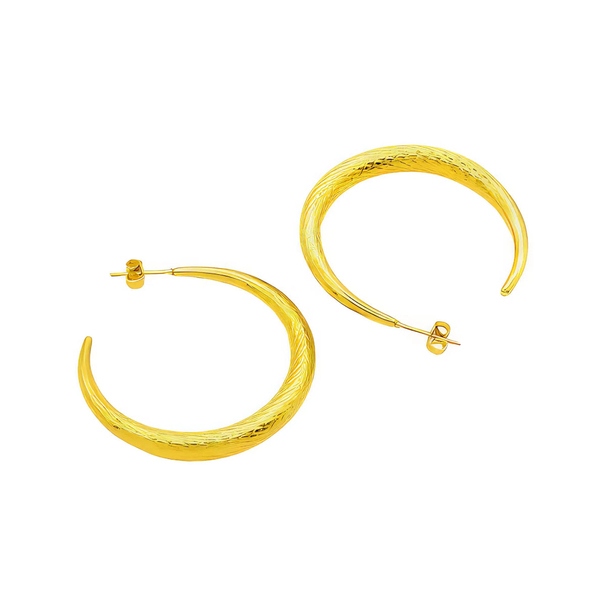 Ατσάλινα κρίκοι 4cm επιχρυσωμένοι (E3034) - charmy.gr