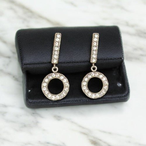 Ατσάλινα Σκουλαρίκια 3cm με Ζιργκόν (E3098) - charmy.gr