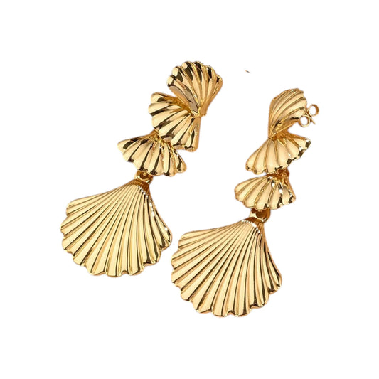 Ατσάλινα Σκουλαρίκια Κοχύλια 7.5cm (Ε1588) - charmy.gr