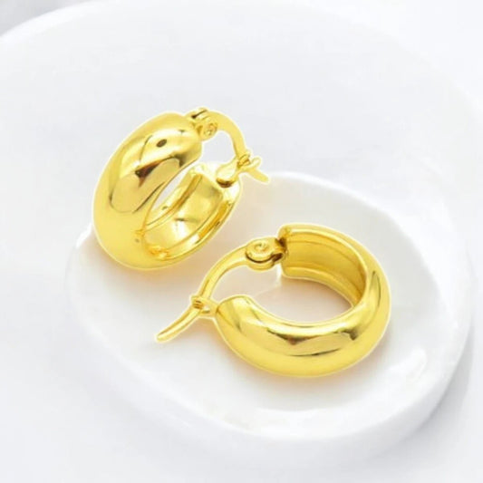 Ατσάλινα Σκουλαρίκια Κρίκοι - Διάμετρος 1.6cm (E3119 - 1) - charmy.gr