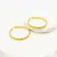 Ατσάλινα σκουλαρίκια κρίκοι επιχρυσωμένοι 3.7cm (E3106) - charmy.gr