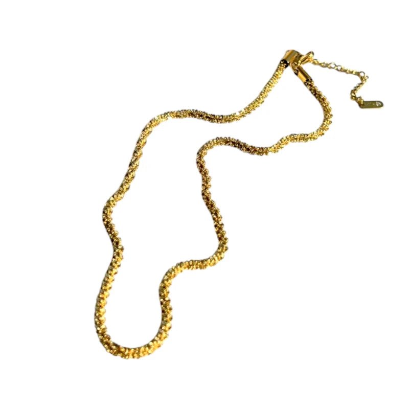 Ατσάλινη αλυσίδα λαιμού επιχρυσωμένη (N1492) - charmy.gr