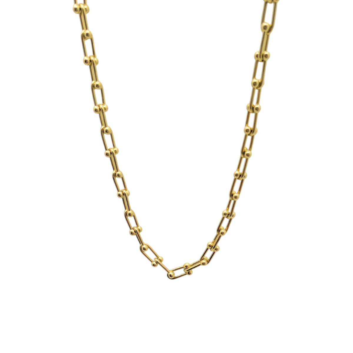 Ατσάλινη αλυσίδα λαιμού χοντρή μήκος 34+5 επιχρυσωμένη 18k (N1447) - charmy.gr